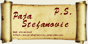 Paja Stefanović vizit kartica